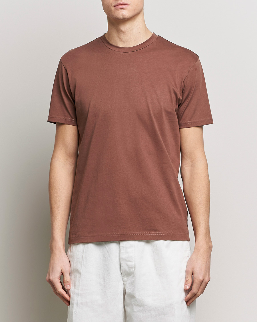 Hombres |  | Sunspel | Riviera Midweight Tee Brown