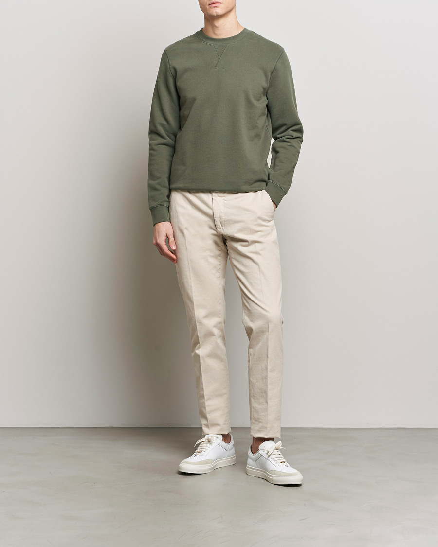 Hombres | Jerséis y prendas de punto | Sunspel | Loopback Sweatshirt Khaki
