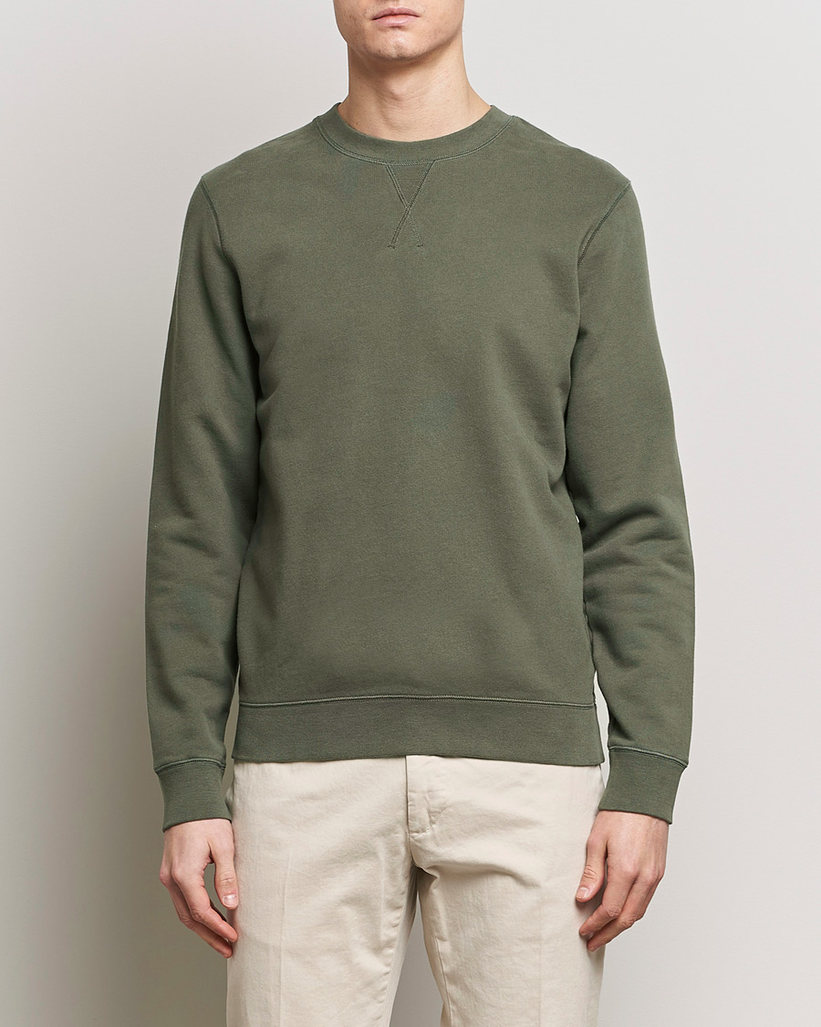 Hombres | Jerséis y prendas de punto | Sunspel | Loopback Sweatshirt Khaki
