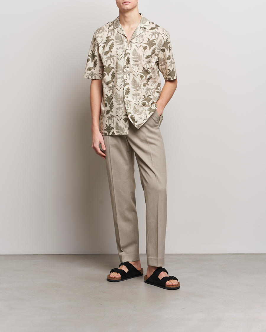 Hombres | Camisas | Sunspel | Katie Scott Short Sleeve Printed Resort Shirt Ecru