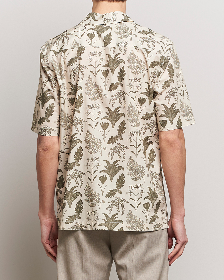 Hombres | Camisas | Sunspel | Katie Scott Short Sleeve Printed Resort Shirt Ecru