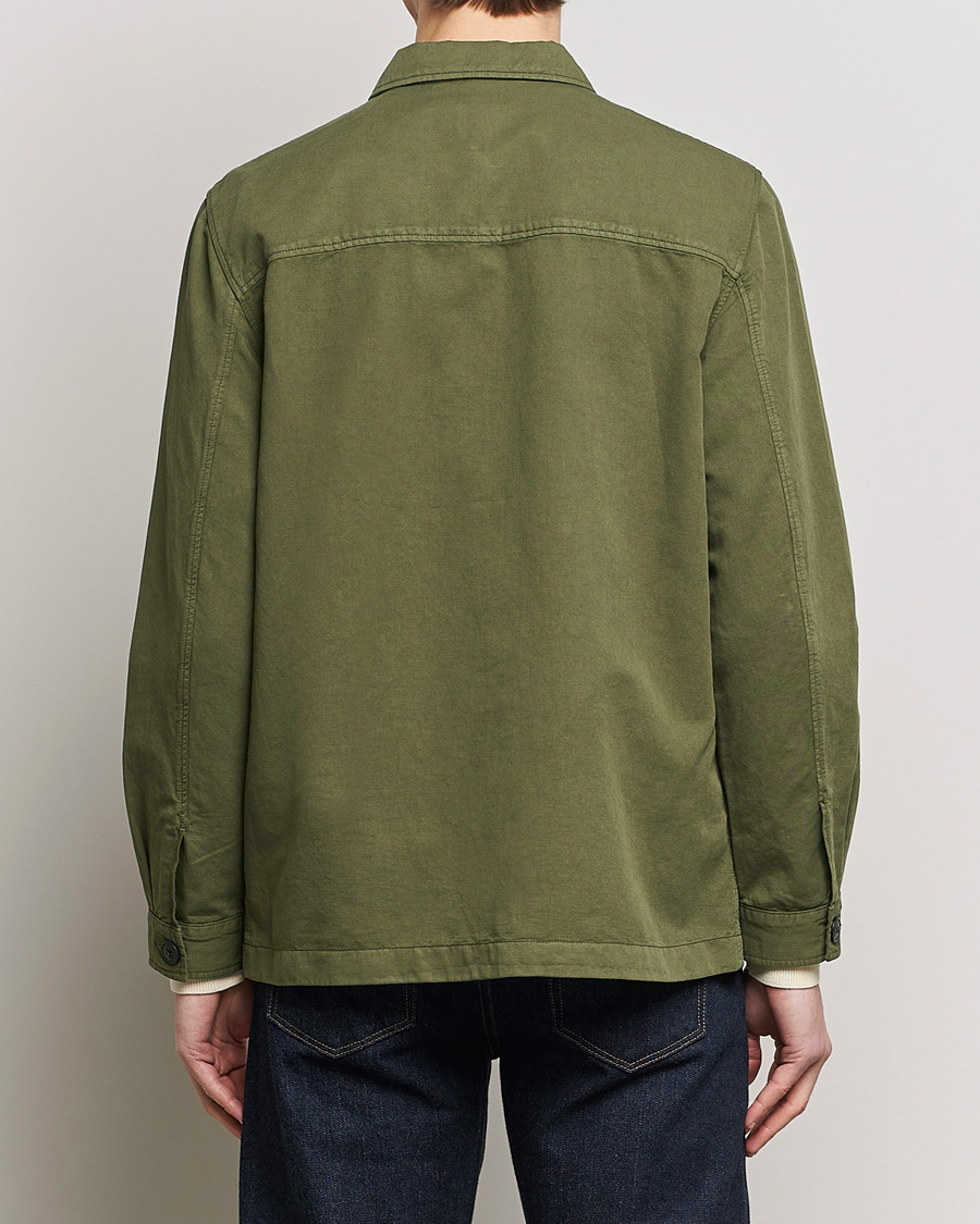 Hombres | Camisas | Sunspel | Twin Pocket Cotton/Linen Jacket Khaki