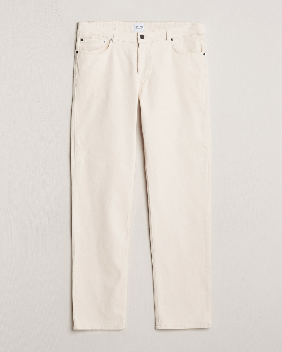 Hombres | Pantalones | Sunspel | Five Pocket Cotton Twill Trousers Undyed
