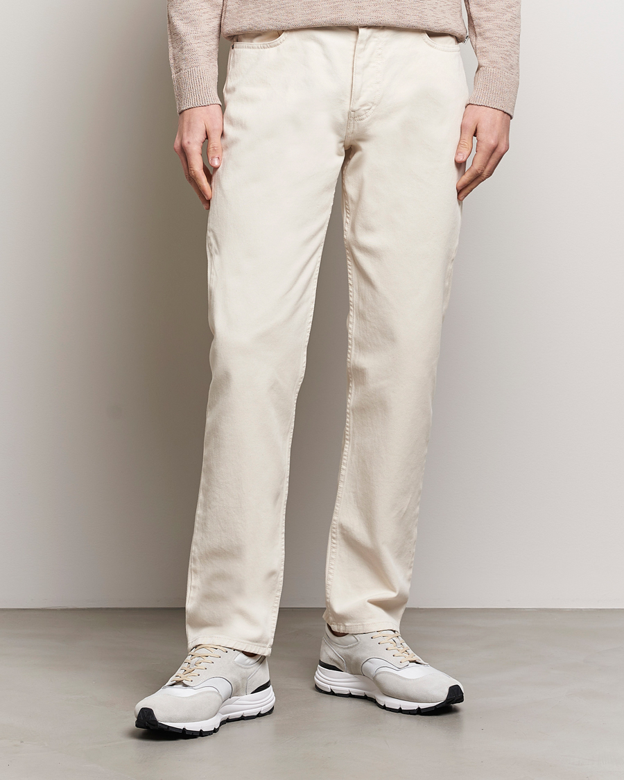 Hombres | Best of British | Sunspel | Five Pocket Cotton Twill Trousers Undyed