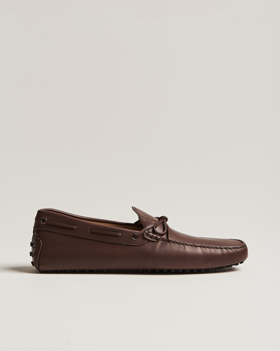 Hombres | Tod's Lacetto Gommino Carshoe Dark Brown Calf | Tod's | Lacetto Gommino Carshoe Dark Brown Calf