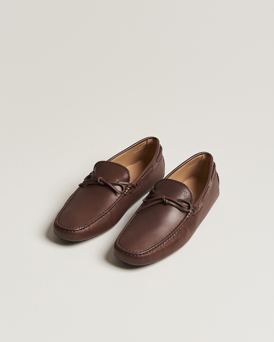 Hombres | Tod's Lacetto Gommino Carshoe Dark Brown Calf | Tod's | Lacetto Gommino Carshoe Dark Brown Calf