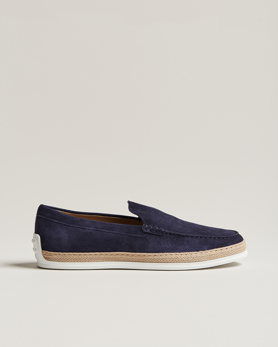 Hombres | Tod's Raffia Loafer Navy Suede | Tod's | Raffia Loafer Navy Suede