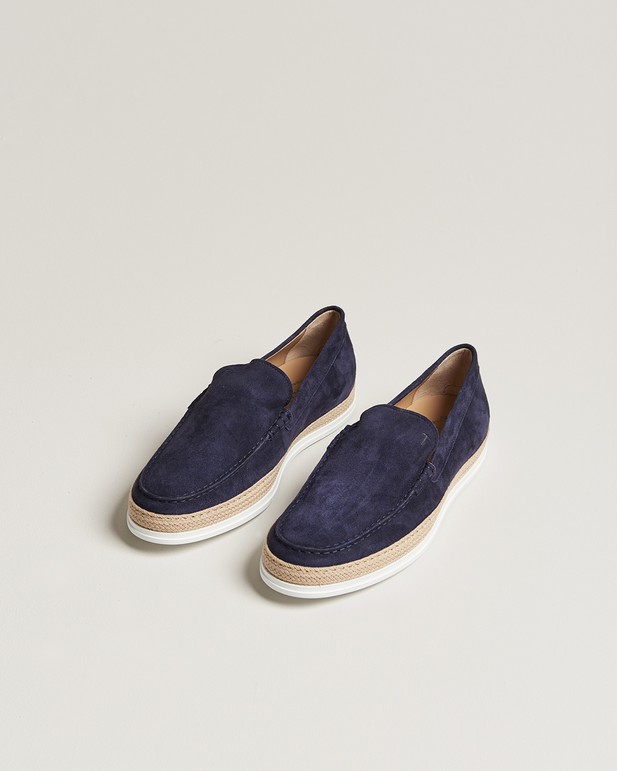 Hombres | Tod's Raffia Loafer Navy Suede | Tod's | Raffia Loafer Navy Suede