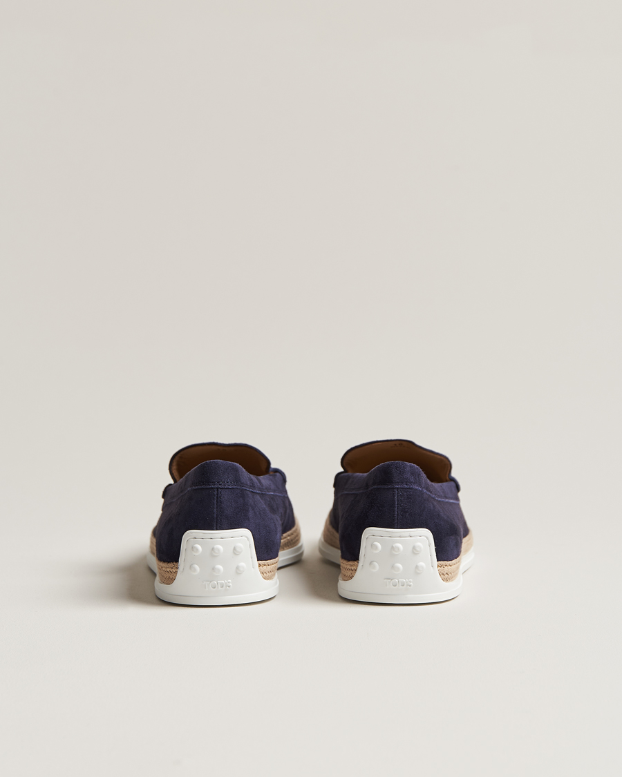 Hombres | Tod's Raffia Loafer Navy Suede | Tod's | Raffia Loafer Navy Suede