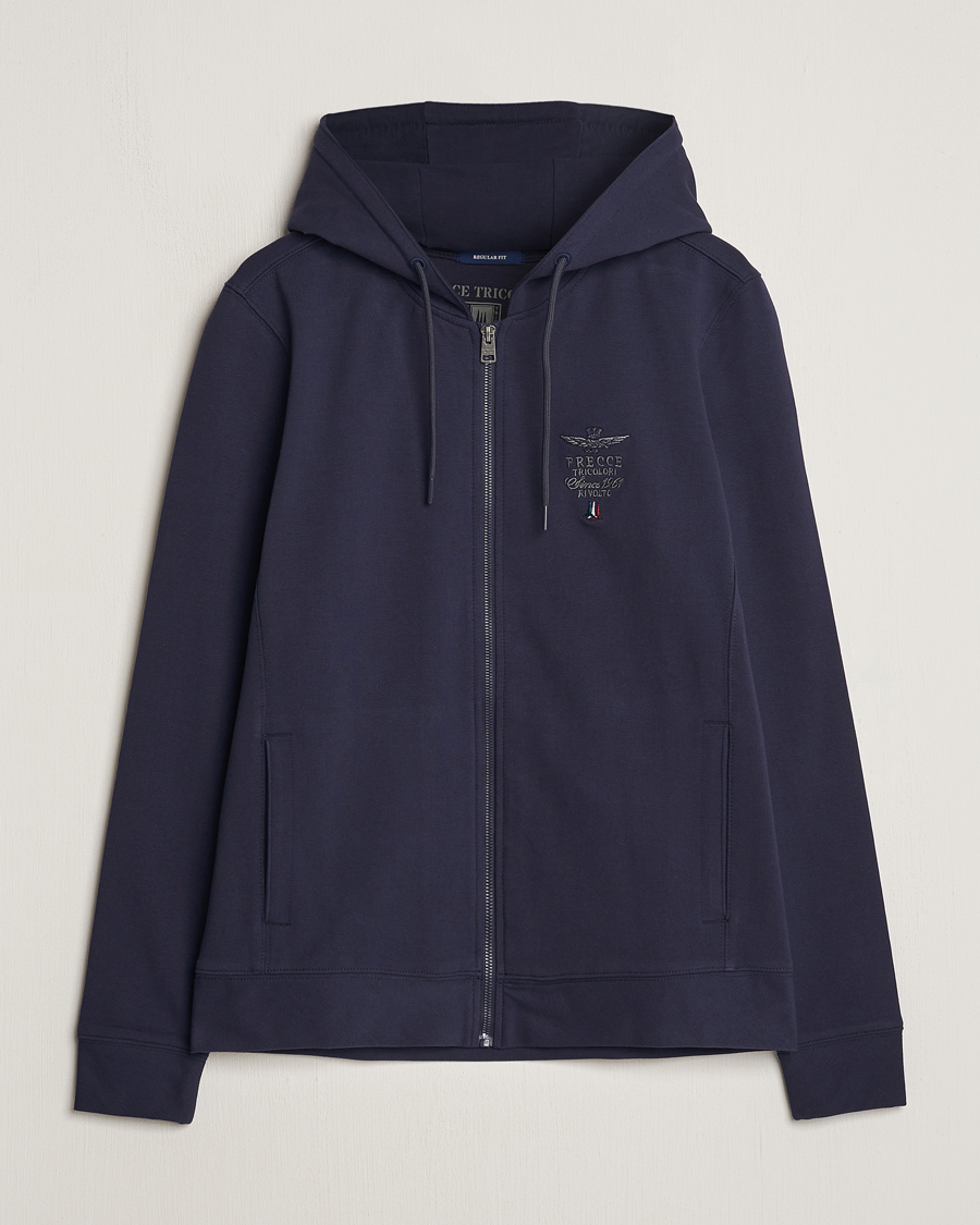 Hombres | Jerséis y prendas de punto | Aeronautica Militare | Full Zip Hoodie Navy