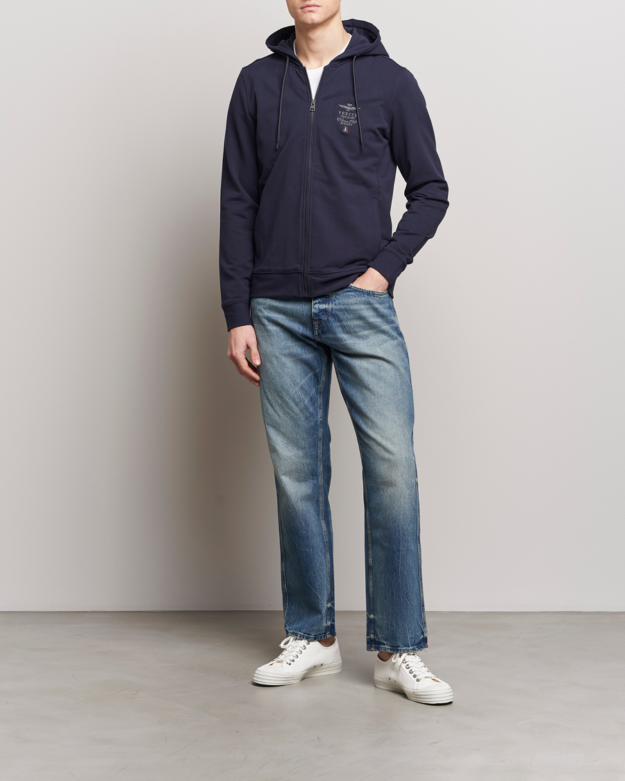Hombres | Jerséis y prendas de punto | Aeronautica Militare | Full Zip Hoodie Navy