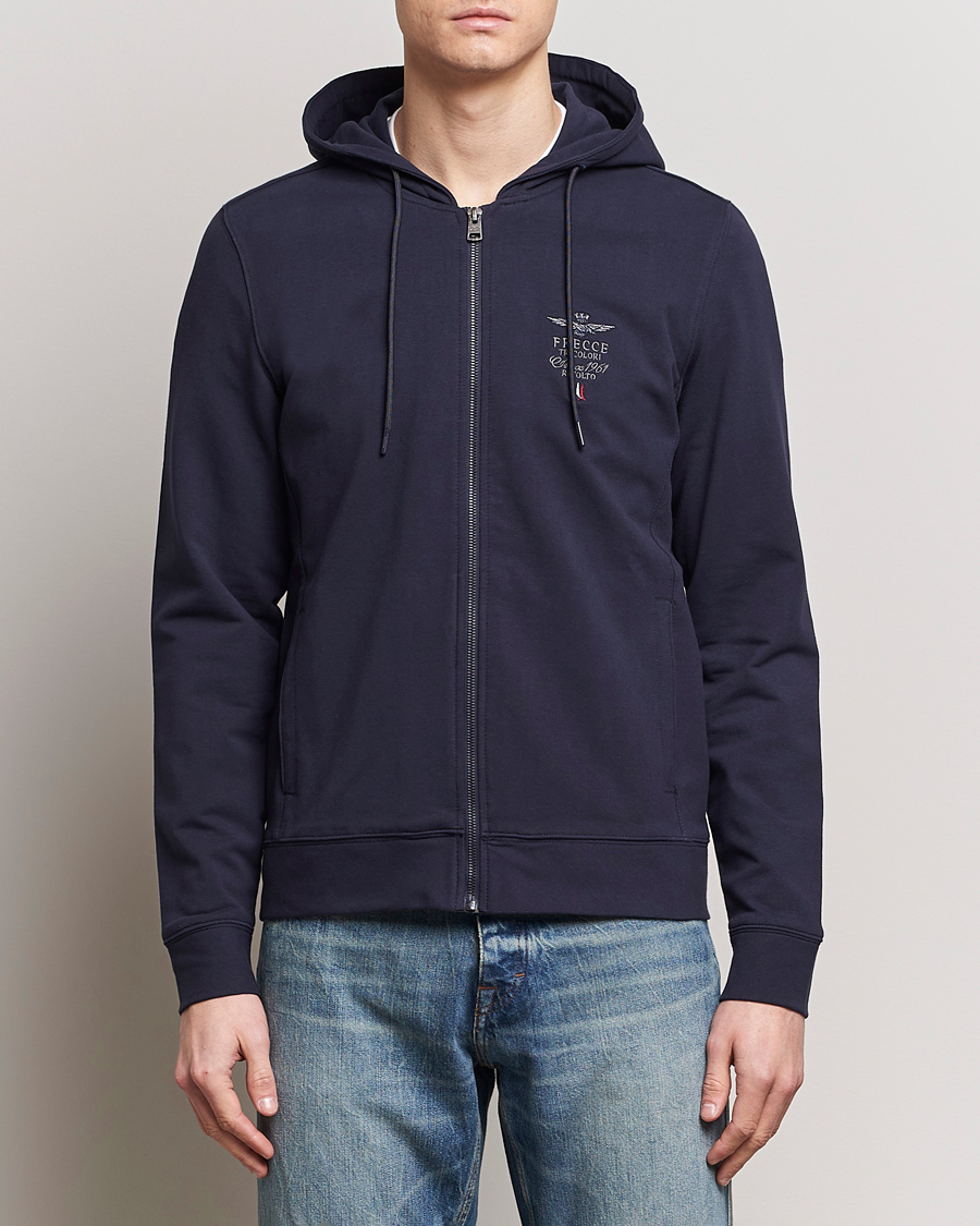 Hombres | Jerséis y prendas de punto | Aeronautica Militare | Full Zip Hoodie Navy