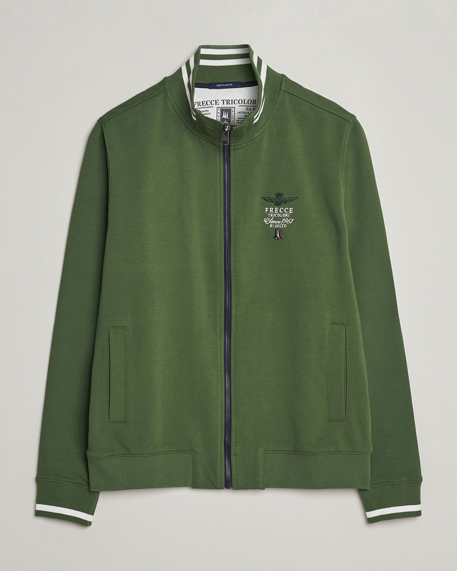 Hombres | Jerséis y prendas de punto | Aeronautica Militare | Full Zip Sweater Seaweed Green