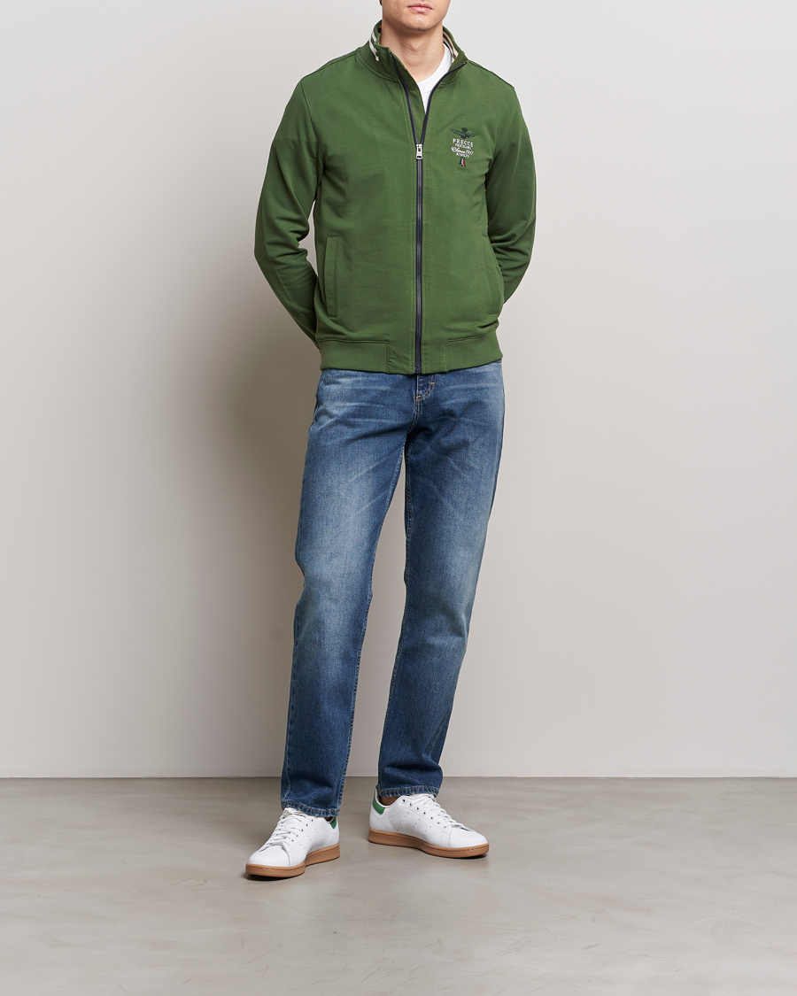 Hombres | Jerséis y prendas de punto | Aeronautica Militare | Full Zip Sweater Seaweed Green