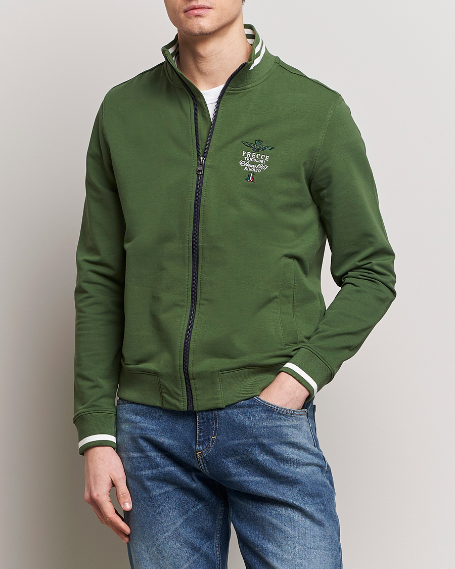 Hombres | Jerséis y prendas de punto | Aeronautica Militare | Full Zip Sweater Seaweed Green