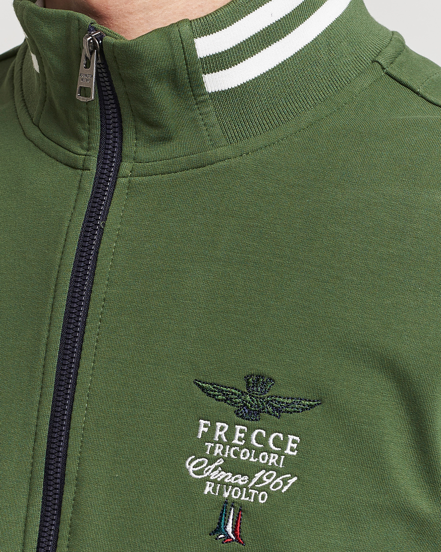 Hombres | Jerséis y prendas de punto | Aeronautica Militare | Full Zip Sweater Seaweed Green