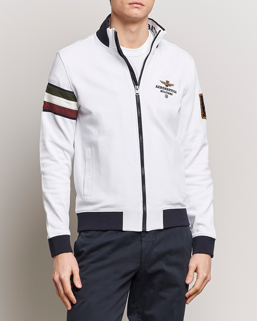 Hombres | Aeronautica Militare | Aeronautica Militare | Full Zip Tricolori Sweater Off White