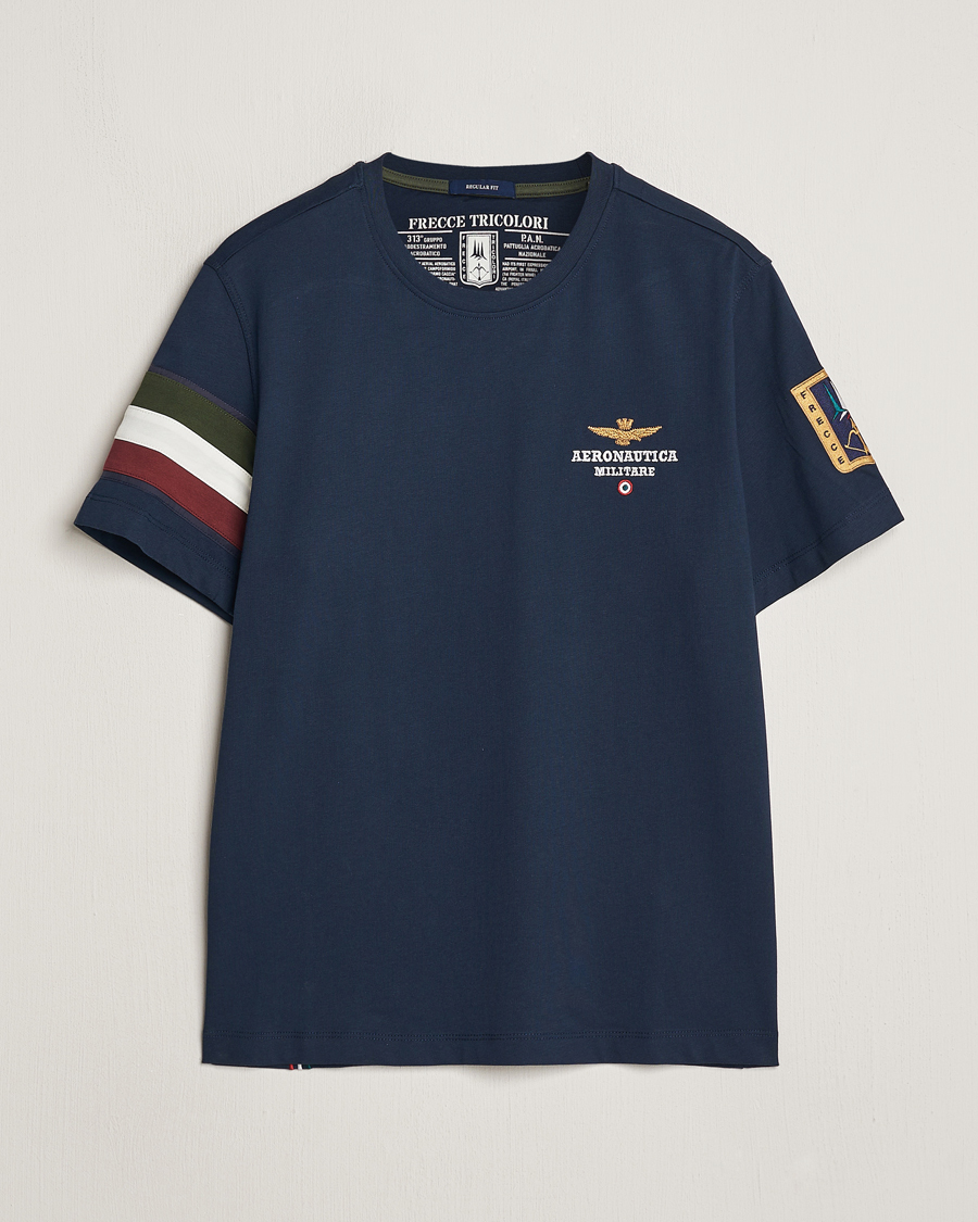 Hombres | Camisetas | Aeronautica Militare | Tricolori Crew Neck T-Shirt Navy