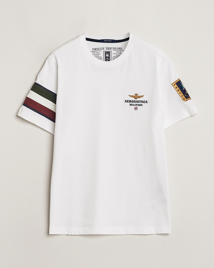 Hombres | Camisetas | Aeronautica Militare | Tricolori Crew Neck T-Shirt Off White