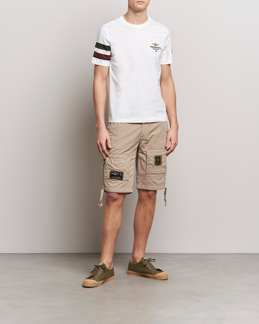 Hombres | Camisetas | Aeronautica Militare | Tricolori Crew Neck T-Shirt Off White