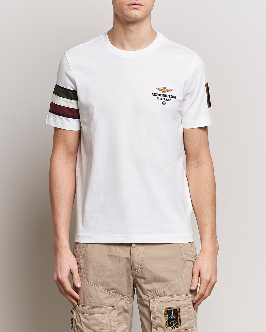 Hombres | Camisetas blancas | Aeronautica Militare | Tricolori Crew Neck T-Shirt Off White