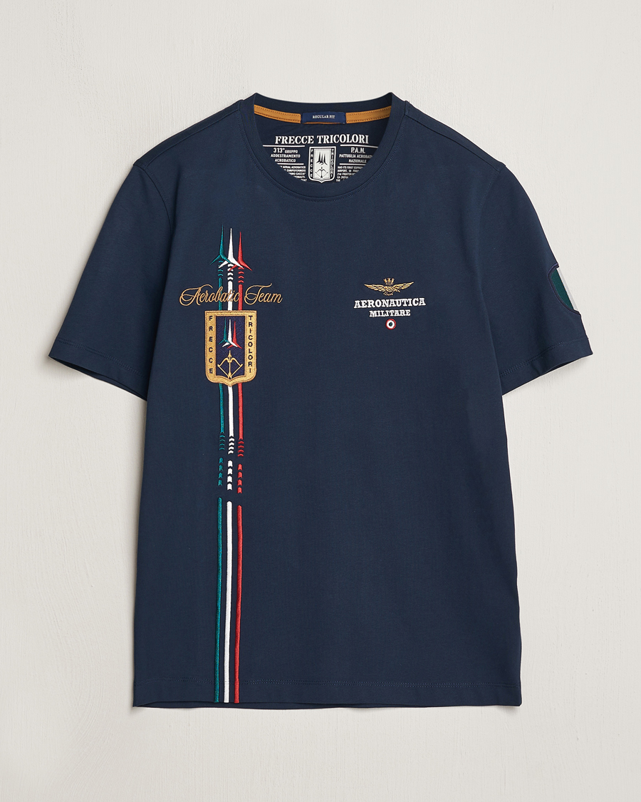 Hombres | Camisetas | Aeronautica Militare | Tricolori Crew Neck T-Shirt Navy