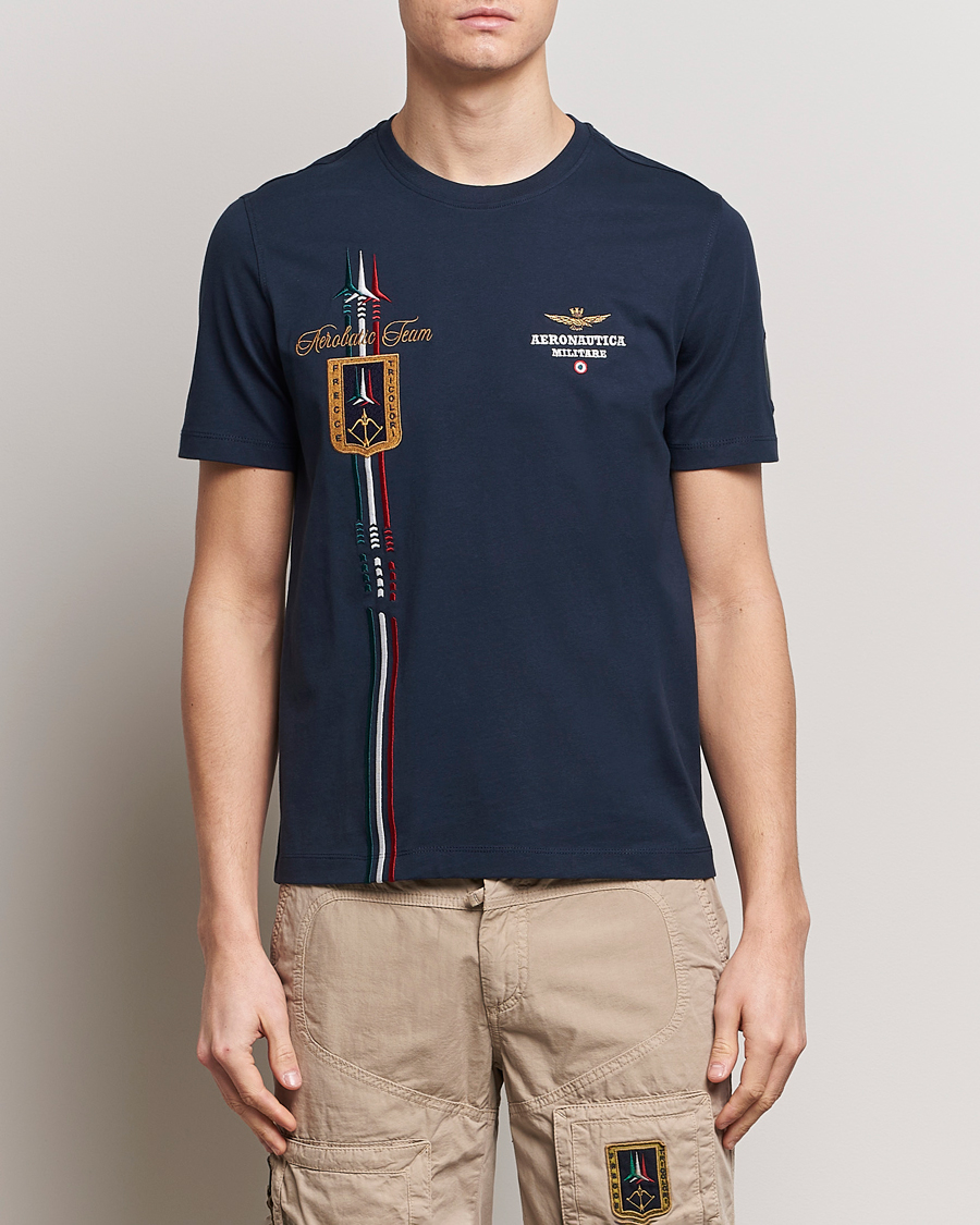 Hombres | Ropa | Aeronautica Militare | Tricolori Crew Neck T-Shirt Navy