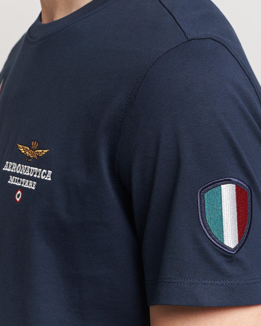 Hombres | Camisetas | Aeronautica Militare | Tricolori Crew Neck T-Shirt Navy