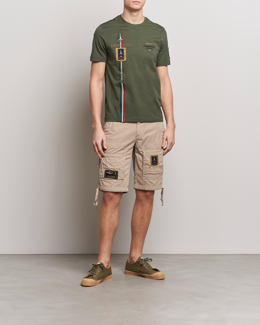Hombres | Camisetas | Aeronautica Militare | Tricolori Crew Neck T-Shirt Verde Green