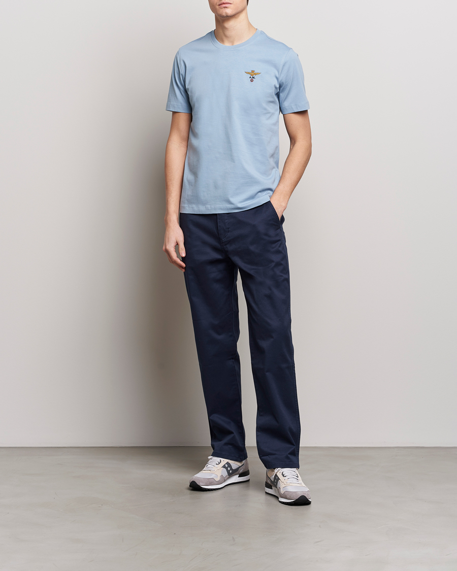 Hombres | Camisetas | Aeronautica Militare | TS1580 Crew Neck T-Shirt Glacier Blue