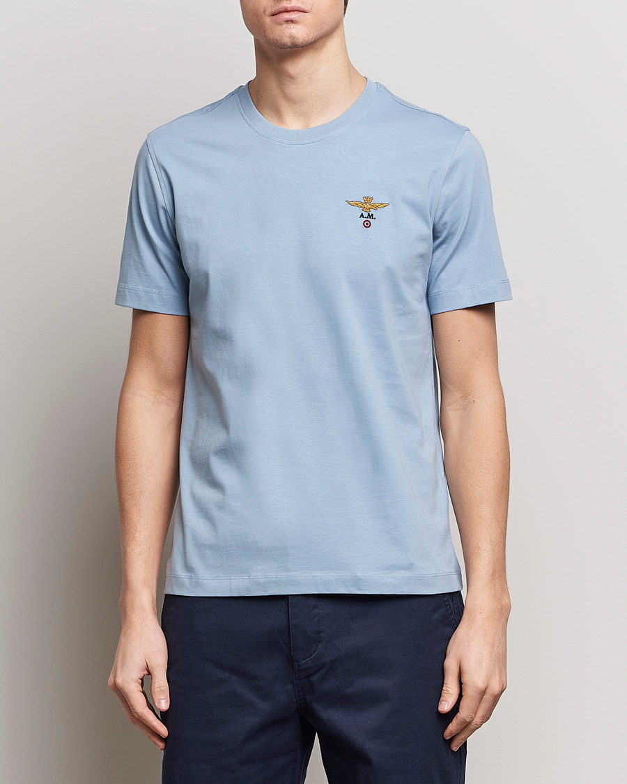 Hombres | Camisetas | Aeronautica Militare | TS1580 Crew Neck T-Shirt Glacier Blue