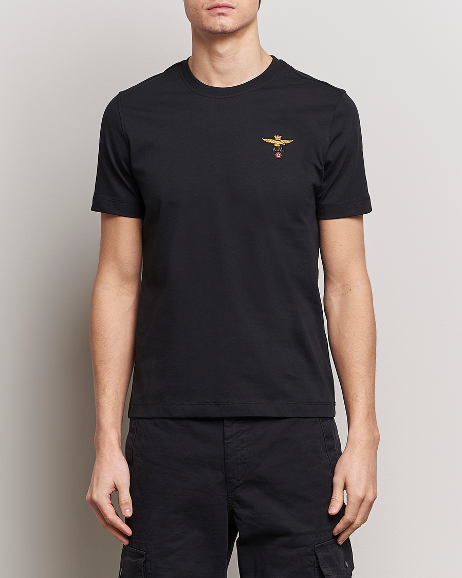 Hombres | Camisetas negras | Aeronautica Militare | TS1580 Crew Neck T-Shirt Jet Black