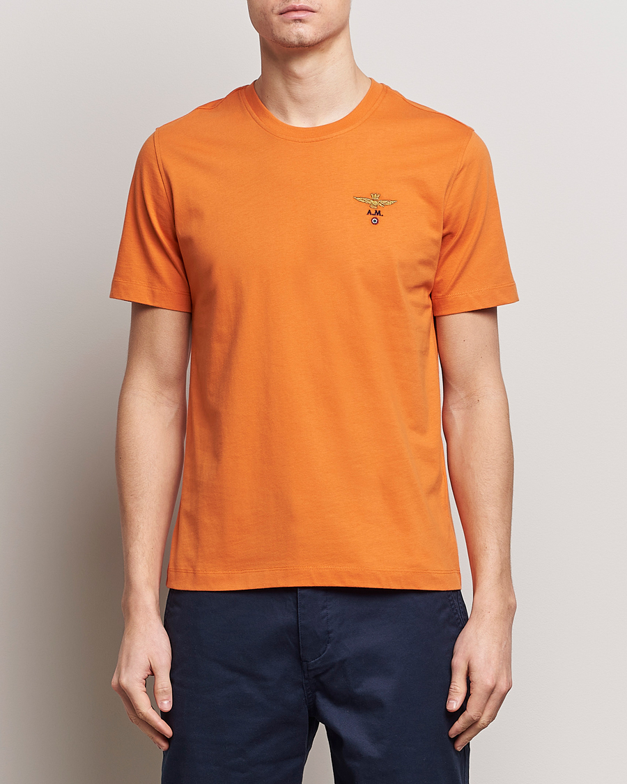 Men | T-Shirts | Aeronautica Militare | TS1580 Crew Neck T-Shirt Carrot Orange