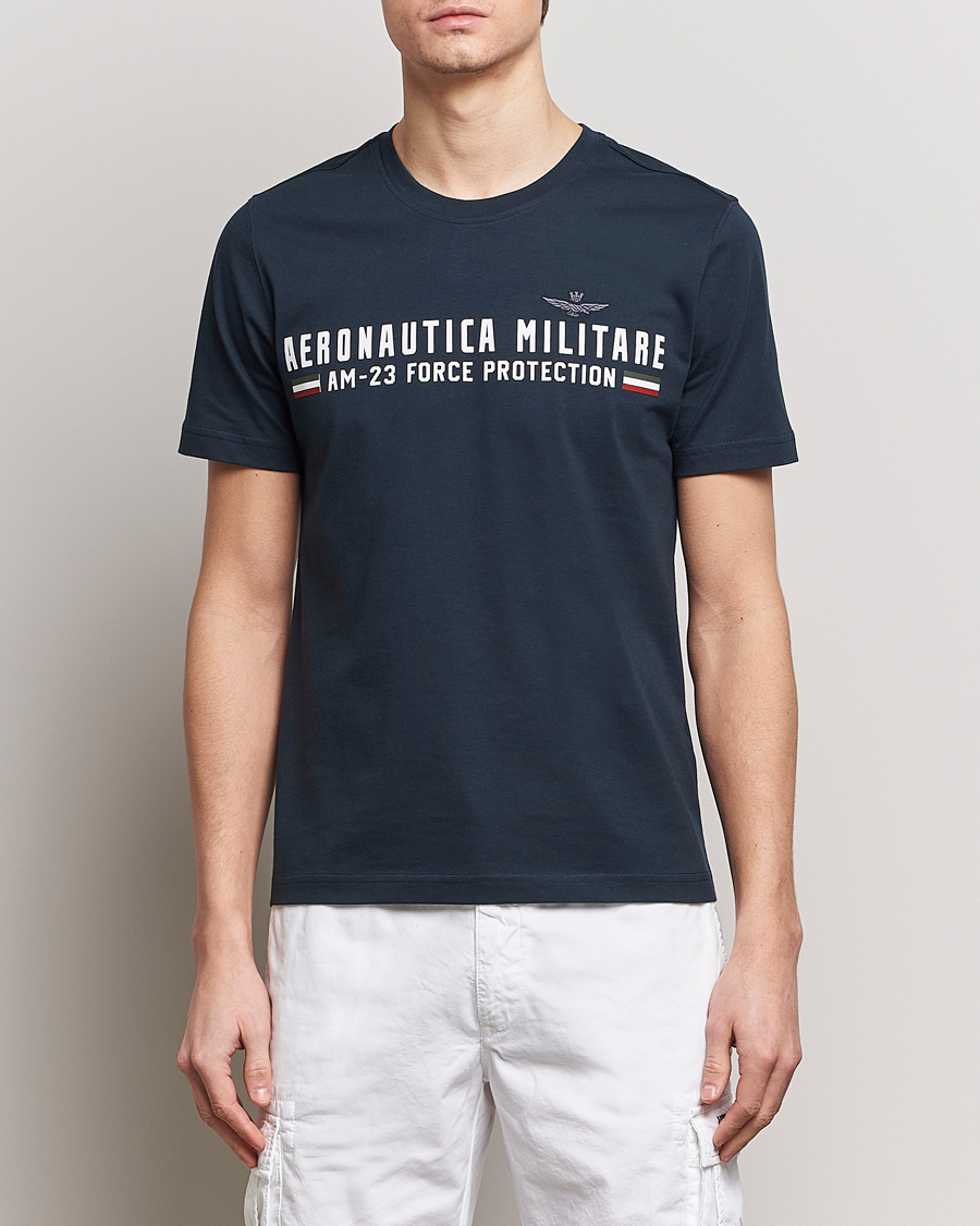 Hombres | Rebajas | Aeronautica Militare | Logo Crew Neck T-Shirt Navy