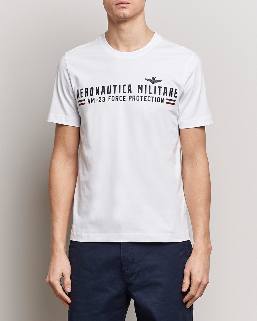 Men | T-Shirts | Aeronautica Militare | Logo Crew Neck T-Shirt Off White