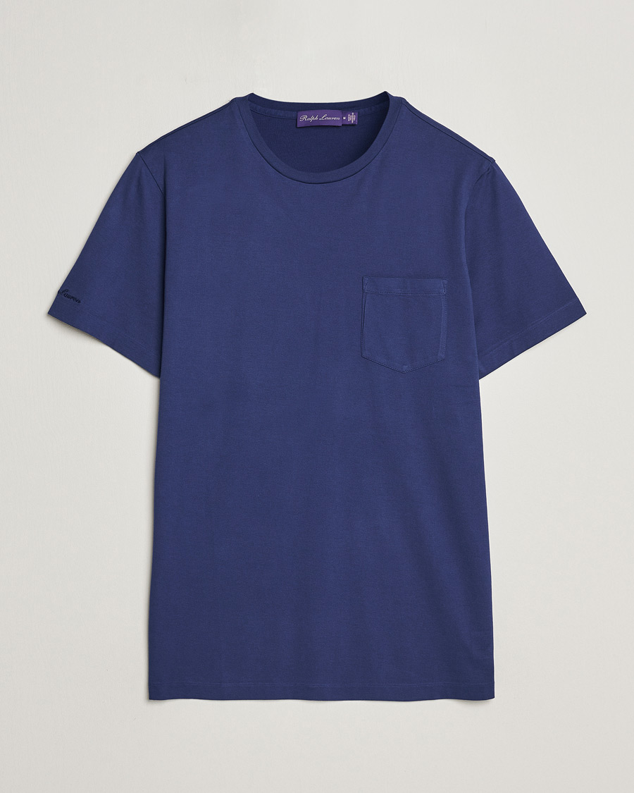 Hombres | Camisetas | Ralph Lauren Purple Label | Garment Dyed Cotton T-Shirt Spring Navy