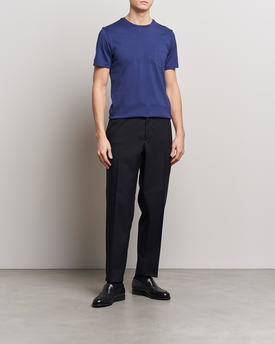 Hombres | Camisetas | Ralph Lauren Purple Label | Garment Dyed Cotton T-Shirt Spring Navy
