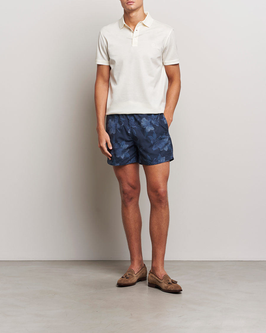 Hombres | Bañadores | Ralph Lauren Purple Label | Amalfi Swim Shorts Navy Hibiscus