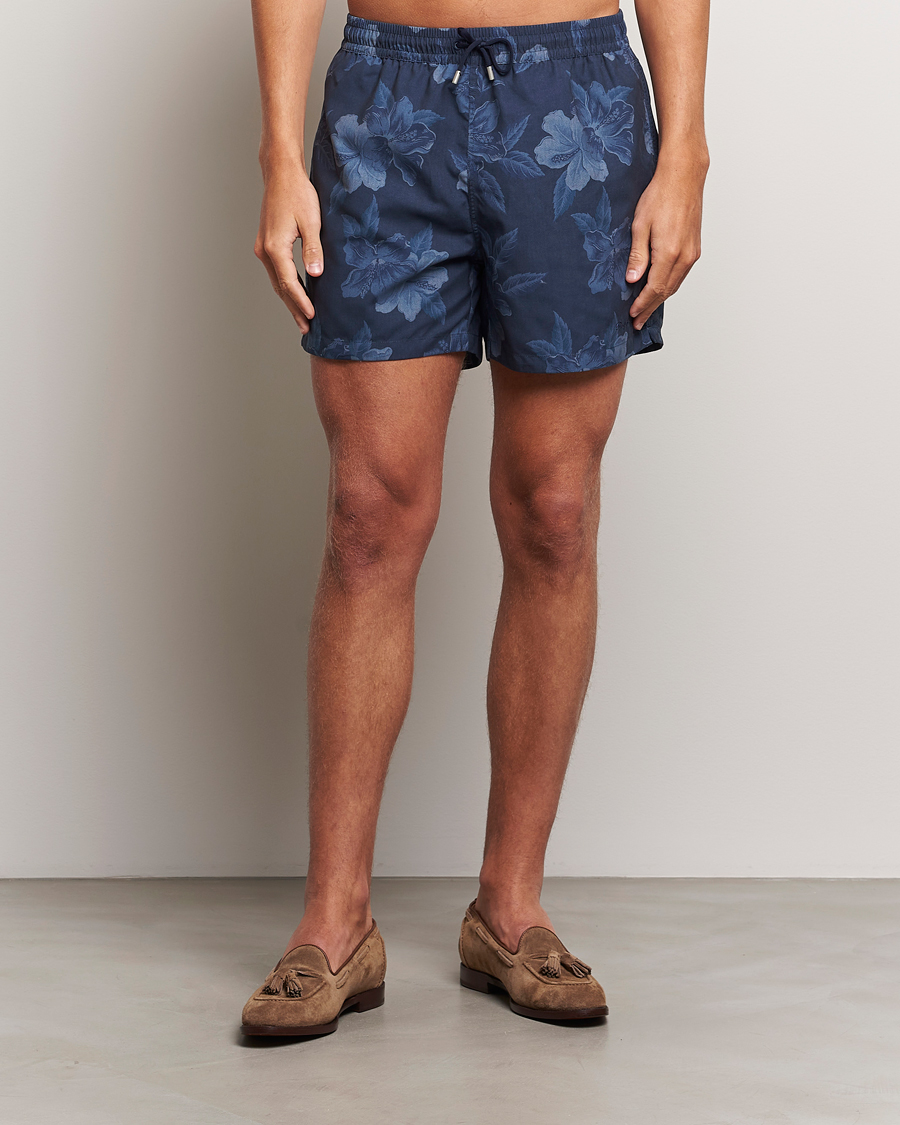 Hombres | Bañadores | Ralph Lauren Purple Label | Amalfi Swim Shorts Navy Hibiscus