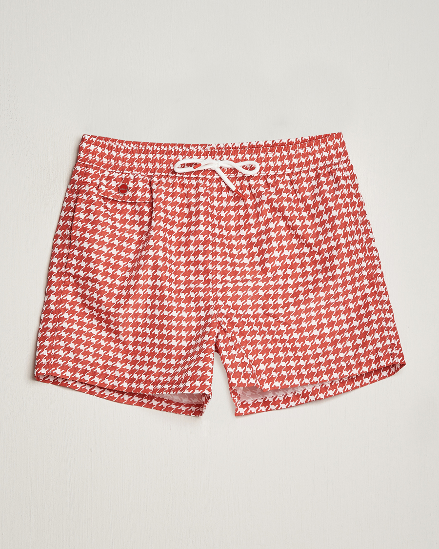 Hombres | Bañadores | Kiton | Printed Nylon Swim Shorts Red