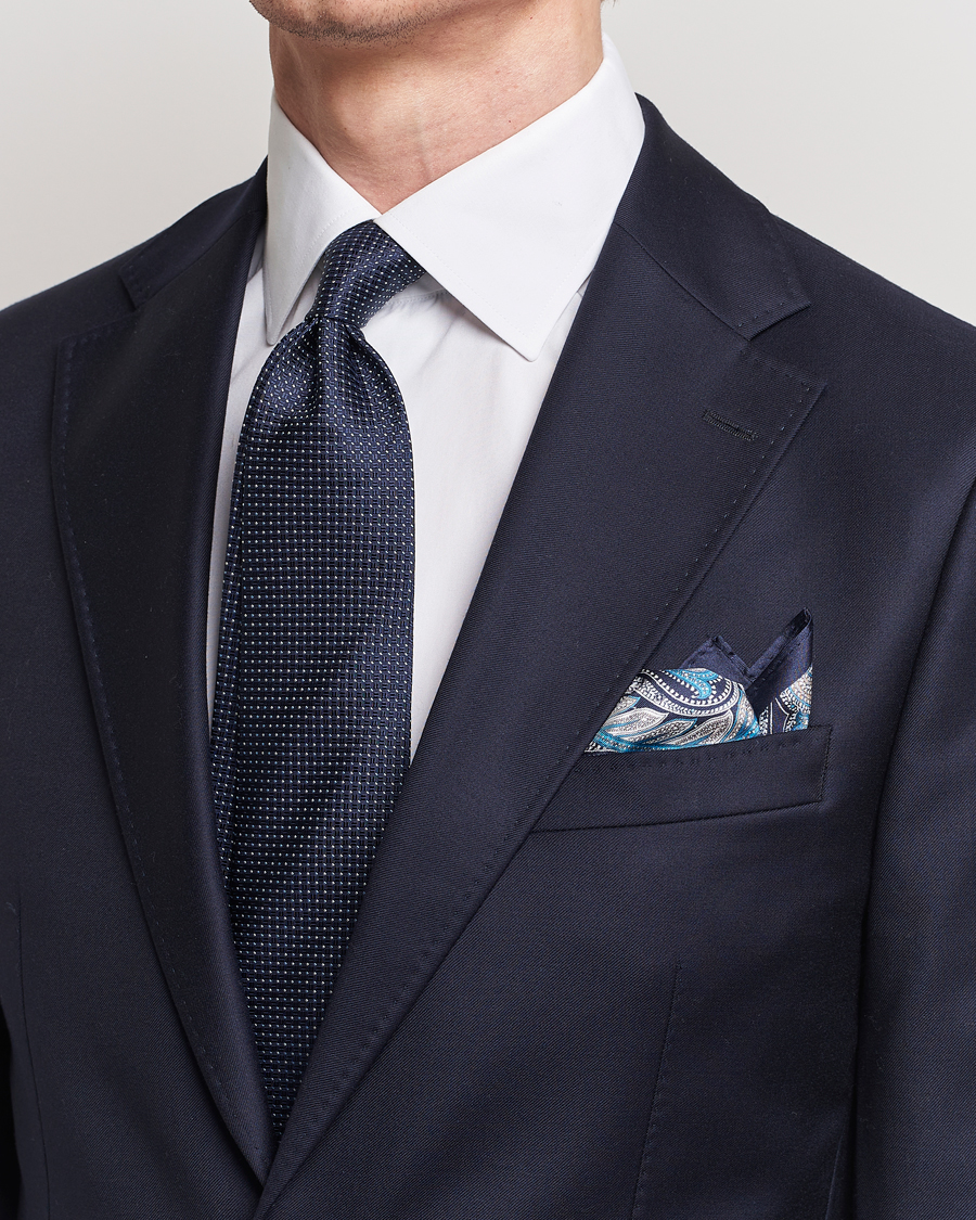 Hombres | Business & Beyond | Amanda Christensen | Box Set Silk Twill 8cm Tie With Pocket Square Navy