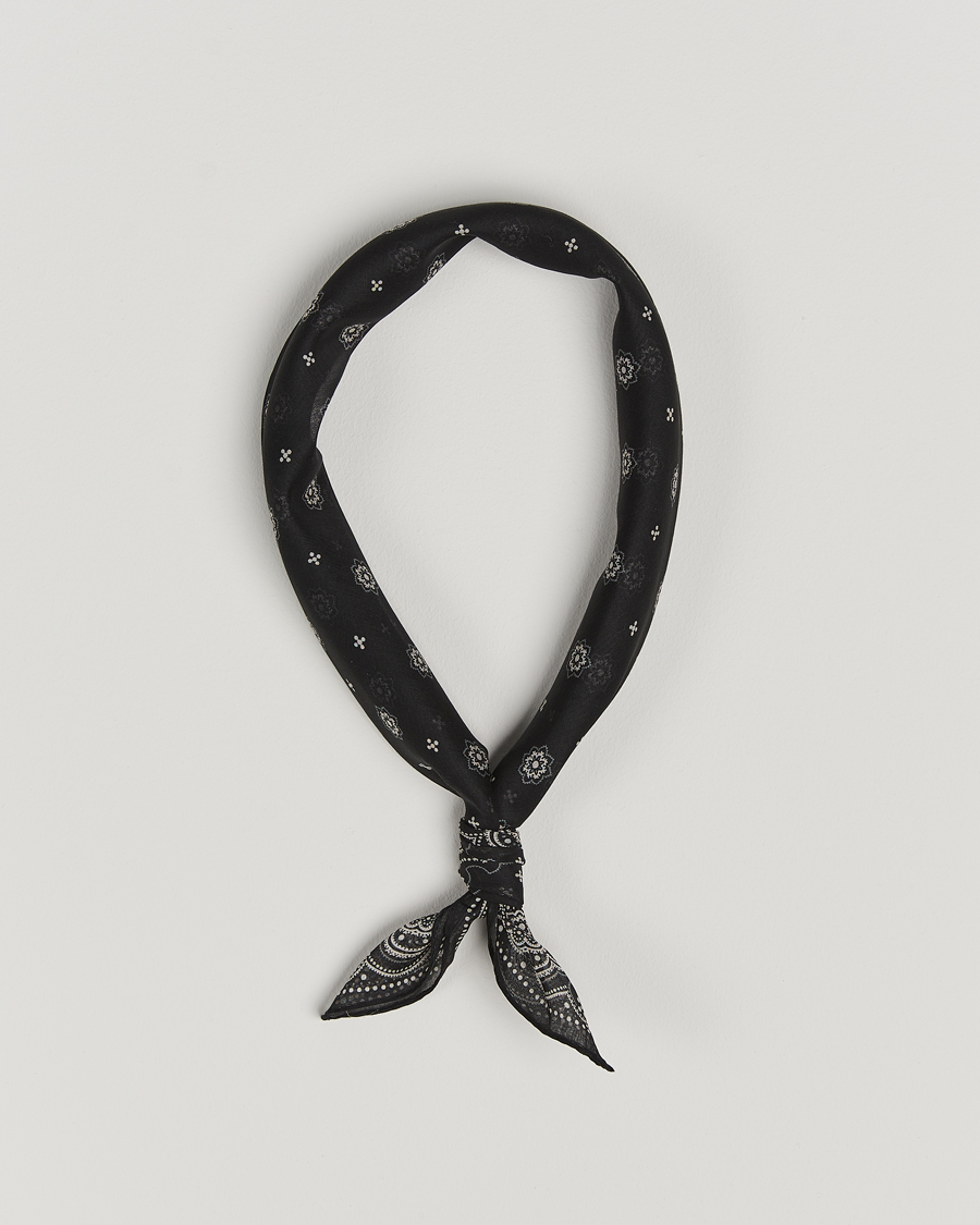 Hombres | Amanda Christensen Cotton Voilé Printed Medallion Bandana Black | Amanda Christensen | Cotton Voilé Printed Medallion Bandana Black