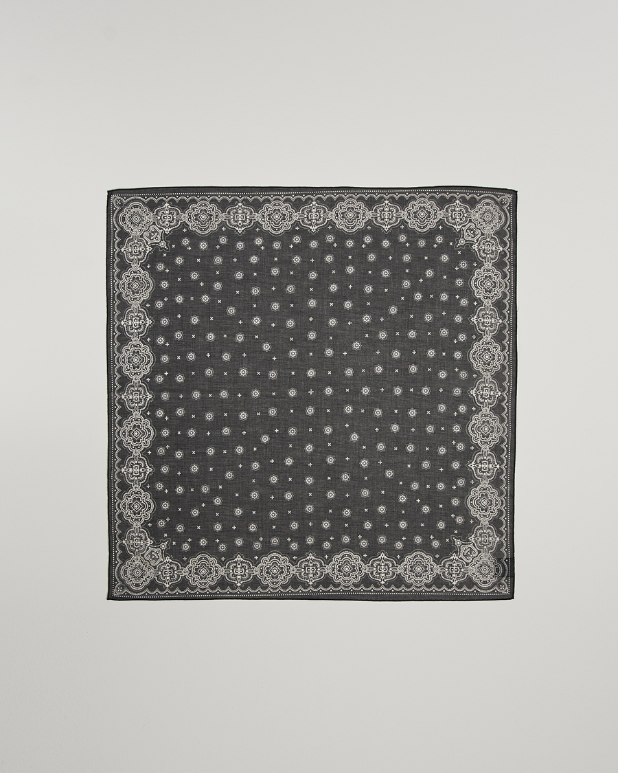 Hombres | Amanda Christensen Cotton Voilé Printed Medallion Bandana Black | Amanda Christensen | Cotton Voilé Printed Medallion Bandana Black