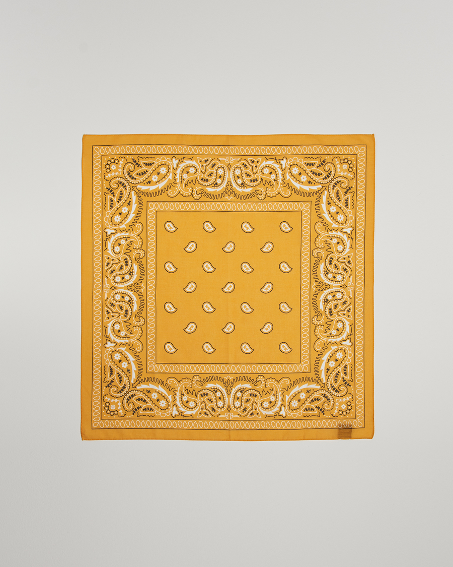 Hombres | Amanda Christensen Cotton Voilé Printed Paisley Bandana Yellow | Amanda Christensen | Cotton Voilé Printed Paisley Bandana Yellow