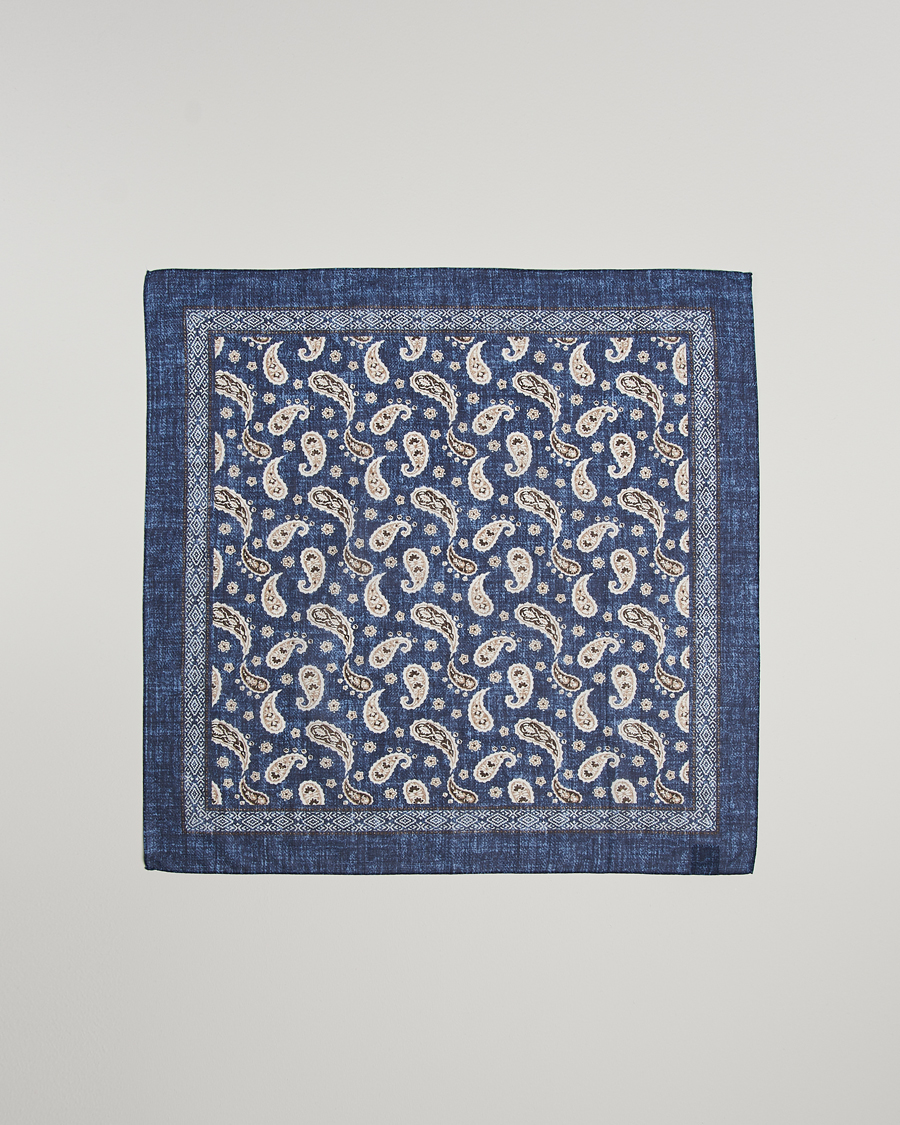 Hombres | Amanda Christensen Cotton Voilé Printed Paisley Bandana Navy | Amanda Christensen | Cotton Voilé Printed Paisley Bandana Navy