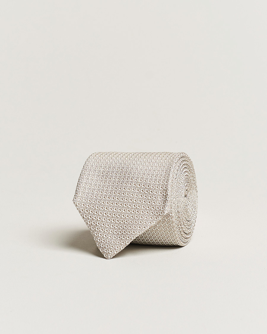 Hombres | Corbatas | Amanda Christensen | Silk Grenadine 8 cm Tie Beige