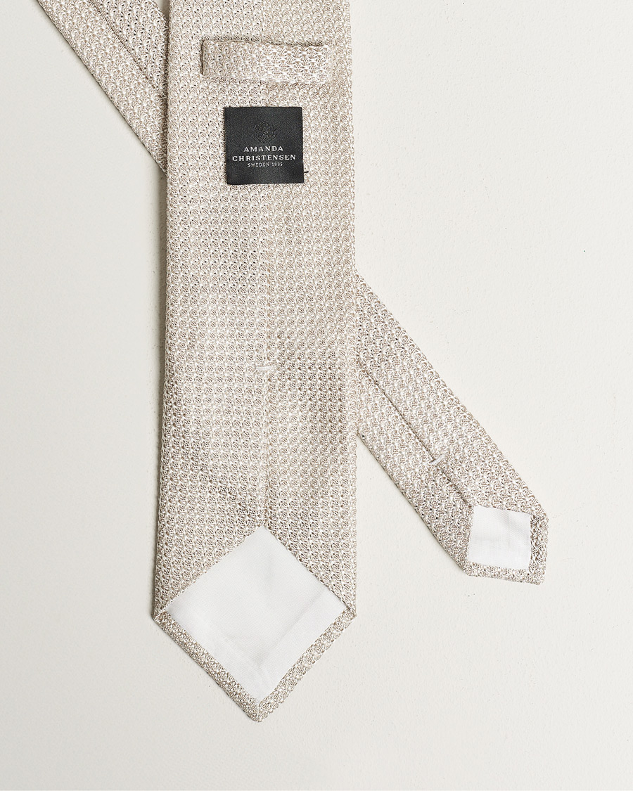 Hombres | Corbatas | Amanda Christensen | Silk Grenadine 8 cm Tie Beige