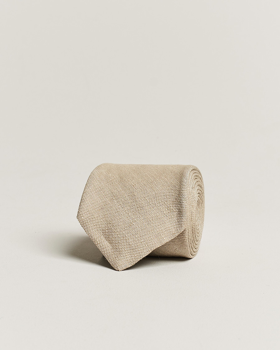 Hombres | Amanda ChristensenHopsack Linen 8cm TieSand | Amanda Christensen | Amanda ChristensenHopsack Linen 8cm TieSand