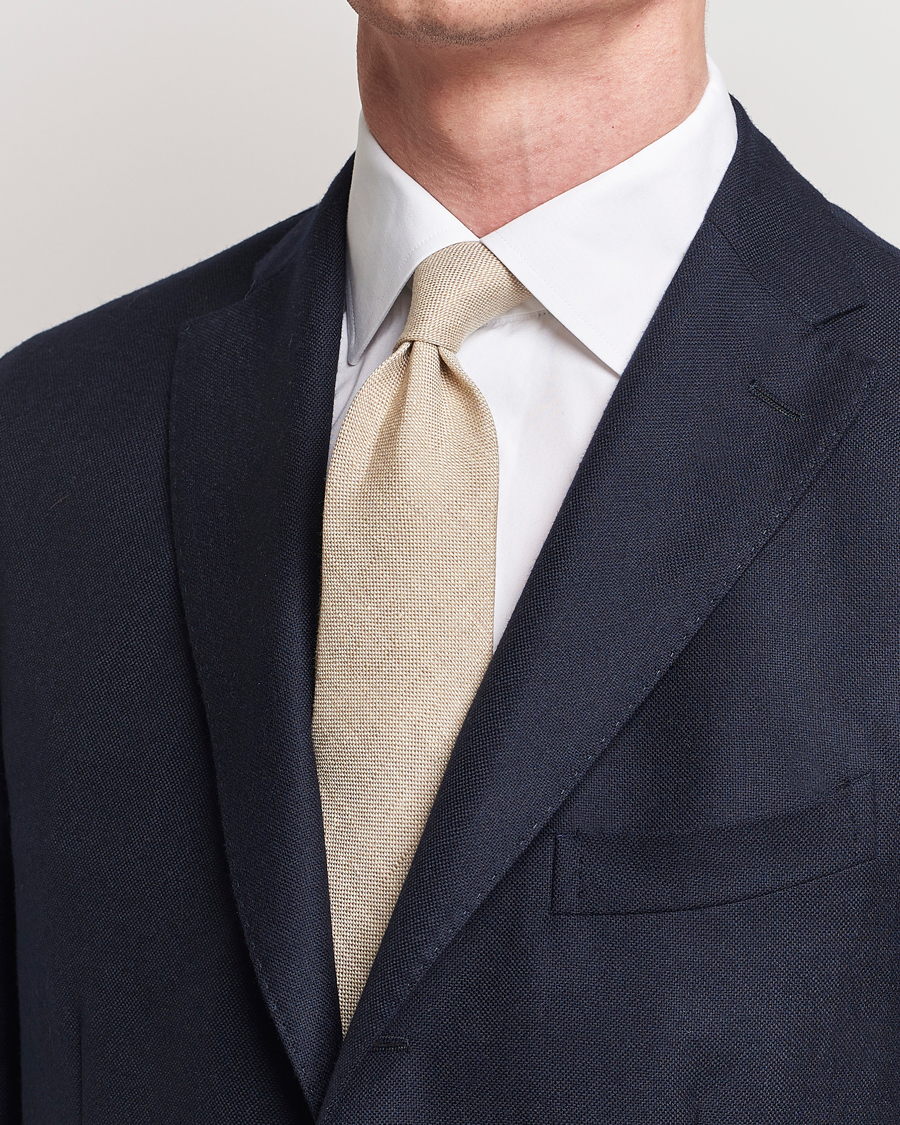 Hombres | Corbatas | Amanda Christensen | Amanda ChristensenHopsack Linen 8cm TieSand