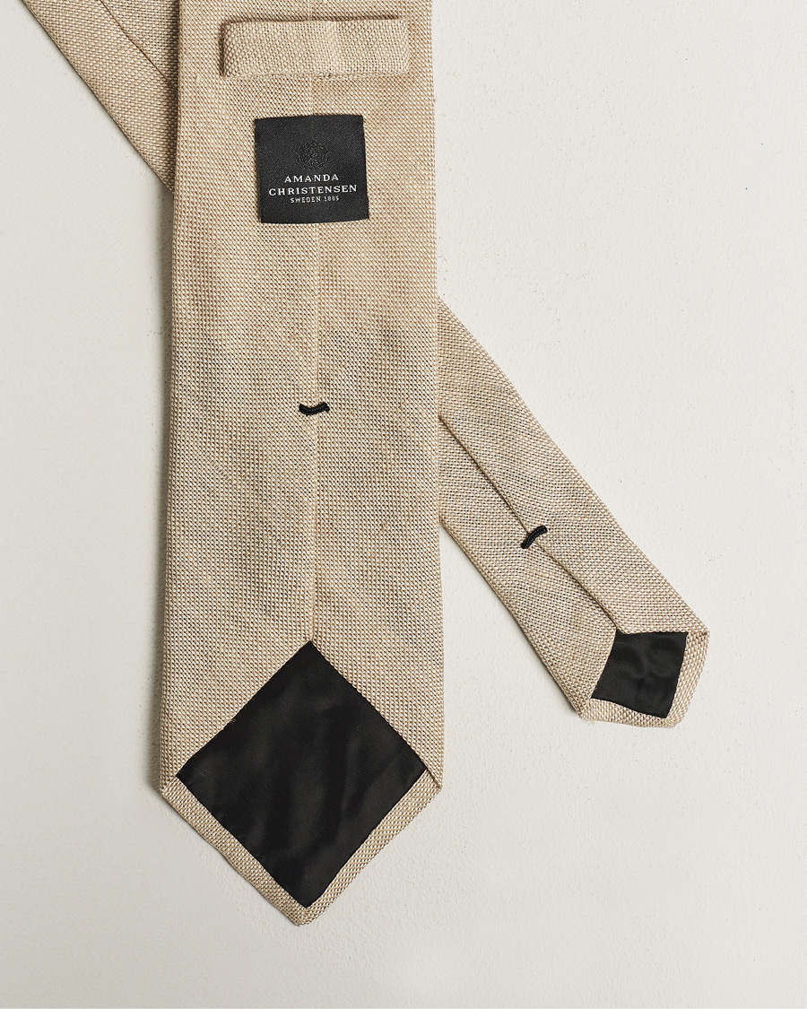 Hombres | Corbatas | Amanda Christensen | Amanda ChristensenHopsack Linen 8cm TieSand